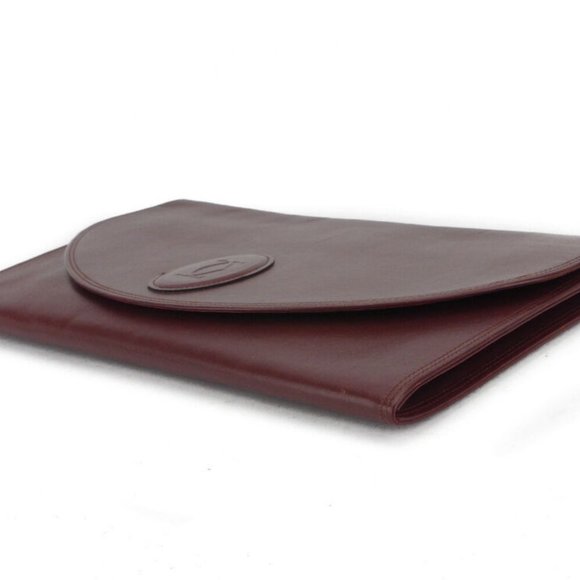 Authentic  used Cartier clutch bag mast line Bordeaux leather - Picture 4 of 8